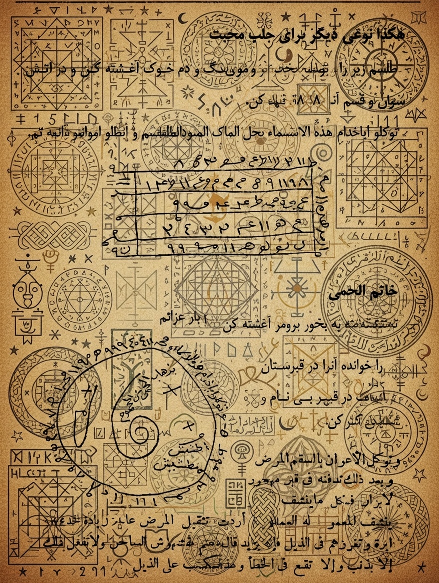 دانلود کتاب مجمع الطلاسم و اشکال المکرم نسخه اصلی ترجمه فارسی کتاب مجمع الطلاسم و اشکال المکرم